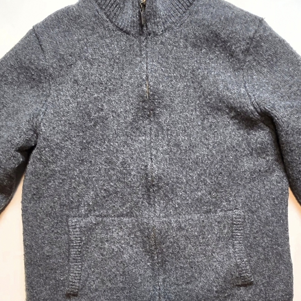 LL Bean Men’s Classic Ragg Wool Sweater Full Zip-up Flannel Lined